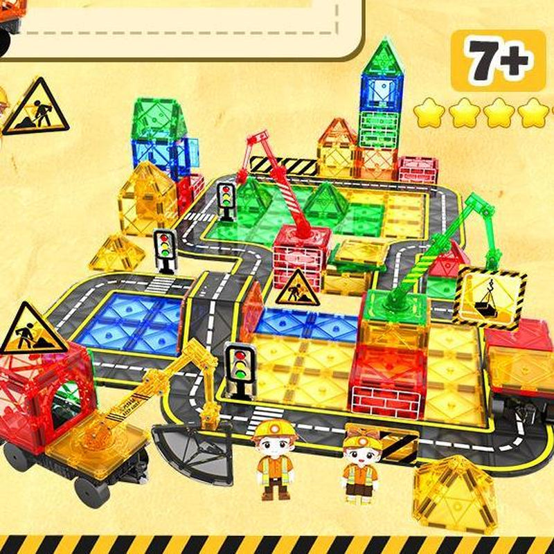 Magnetic Tiles 100PCS – City Roads Educational Building Toys Creative Learning Gift