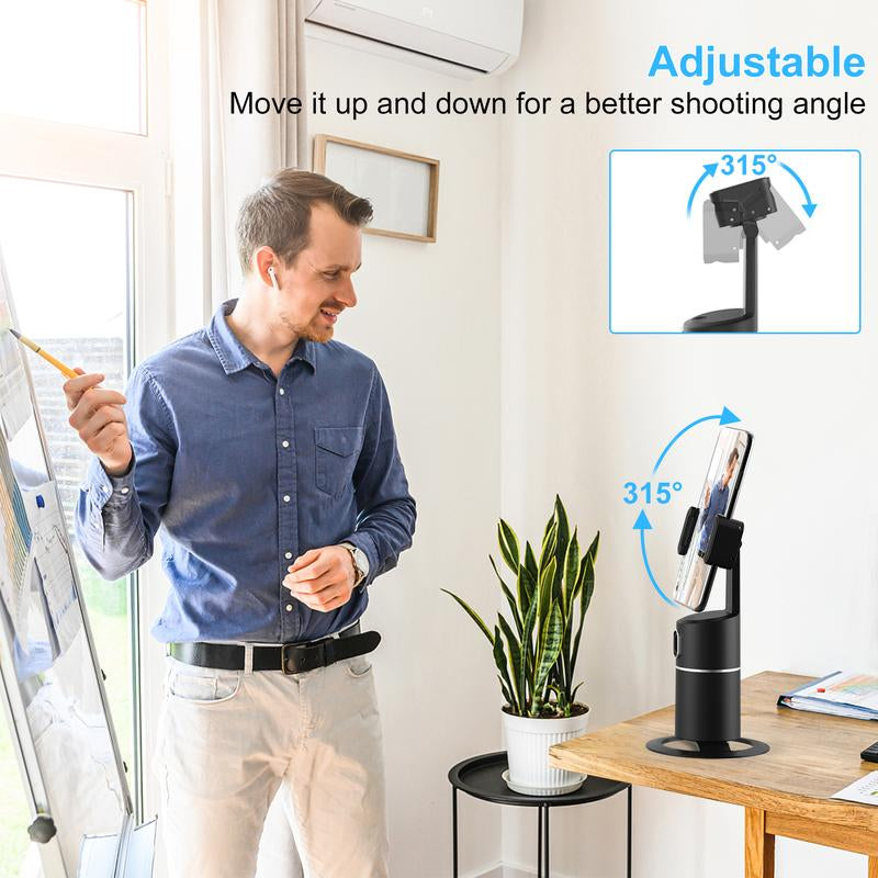 Auto Face Tracking Tripod with 360° Rotation - Smart Phone Mount for Live Streaming and Vlogging, Rechargeable Battery Included