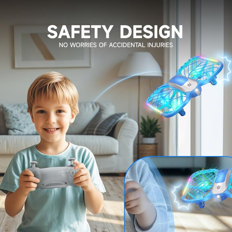 Uranhub Drones for Kids, Mini Drone with 5 Lighting Modes, 22-Min Flight Time RC Drone with 2 Batteries, 3D Flip, 3-Speed, Propeller Protection Cover
