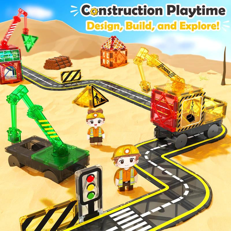 Magnetic Tiles 100PCS – City Roads Educational Building Toys Creative Learning Gift