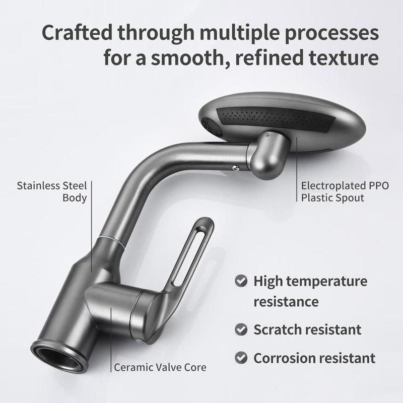 4 Modes Splash Proof Rotatable Faucet, Stainless Steel Durable Rotatable Bathroom Faucet, Bathroom Sink Faucet, Home Bathroom Accessories