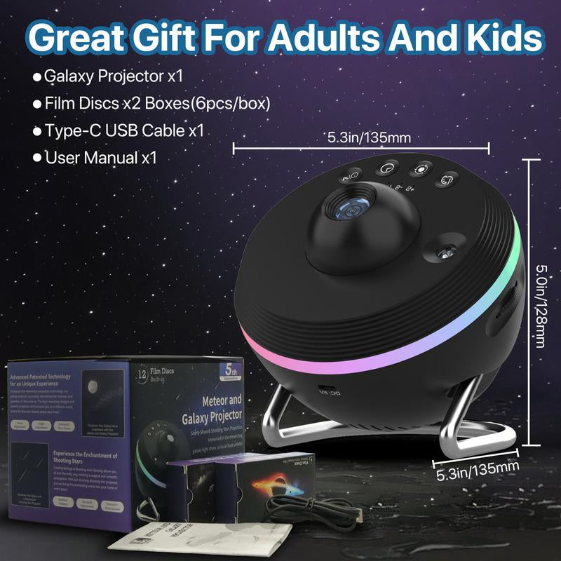 Demilare USB Galaxy Star Projector LED Light，Christmas 2024 Ornament,Globe Design Star Projection LED Light Meteor Effect, Adjustable Focus, 1/2H Timer, Home Decor, Bedroom Accessories Lights,Starry Night Lights,Backtoschool Planetarium Ceiling